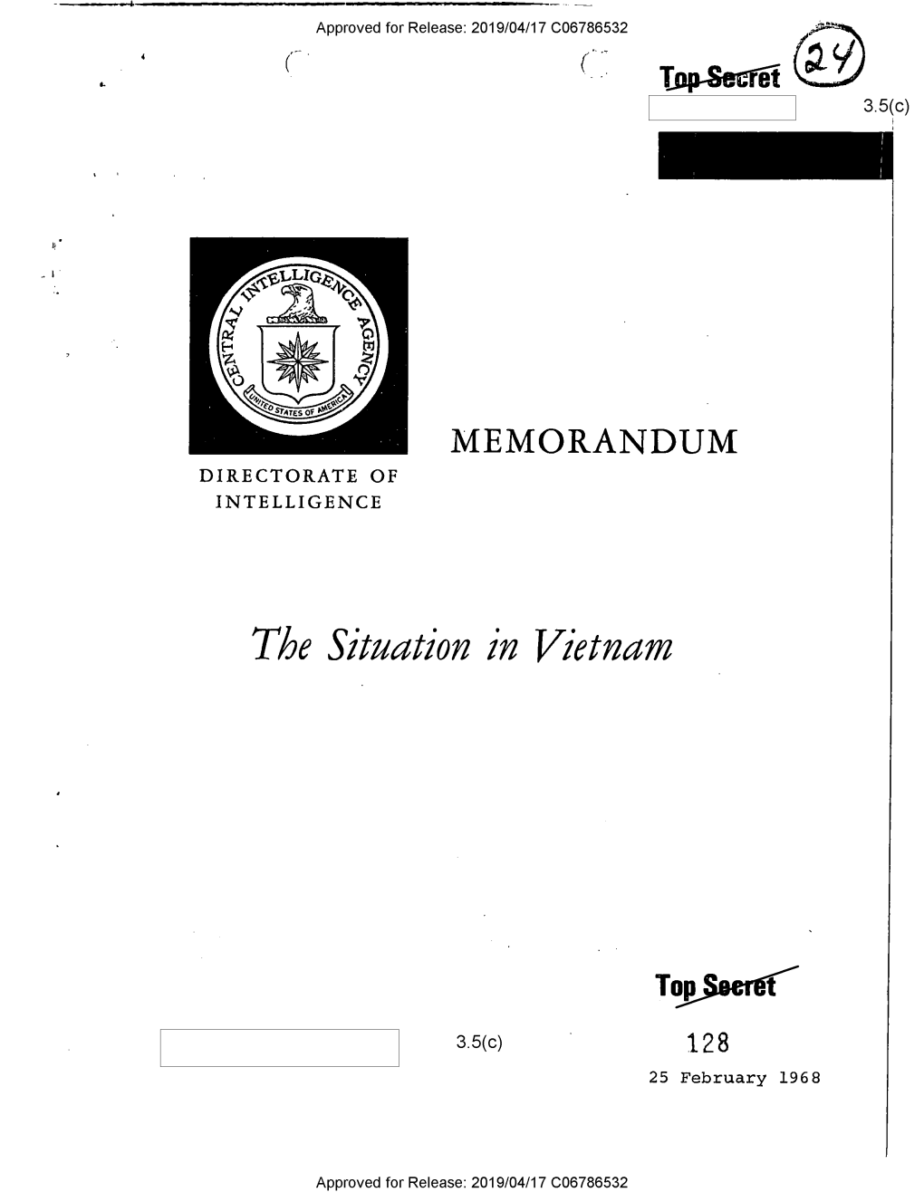 Report on the Situation in Vietnam, 25 February 1968