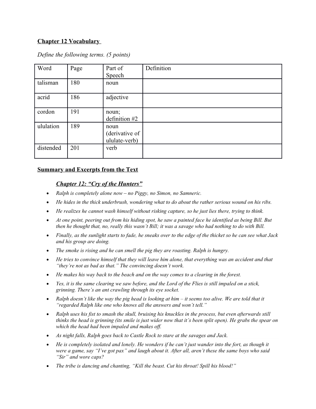 Chapter 12 Vocabulary