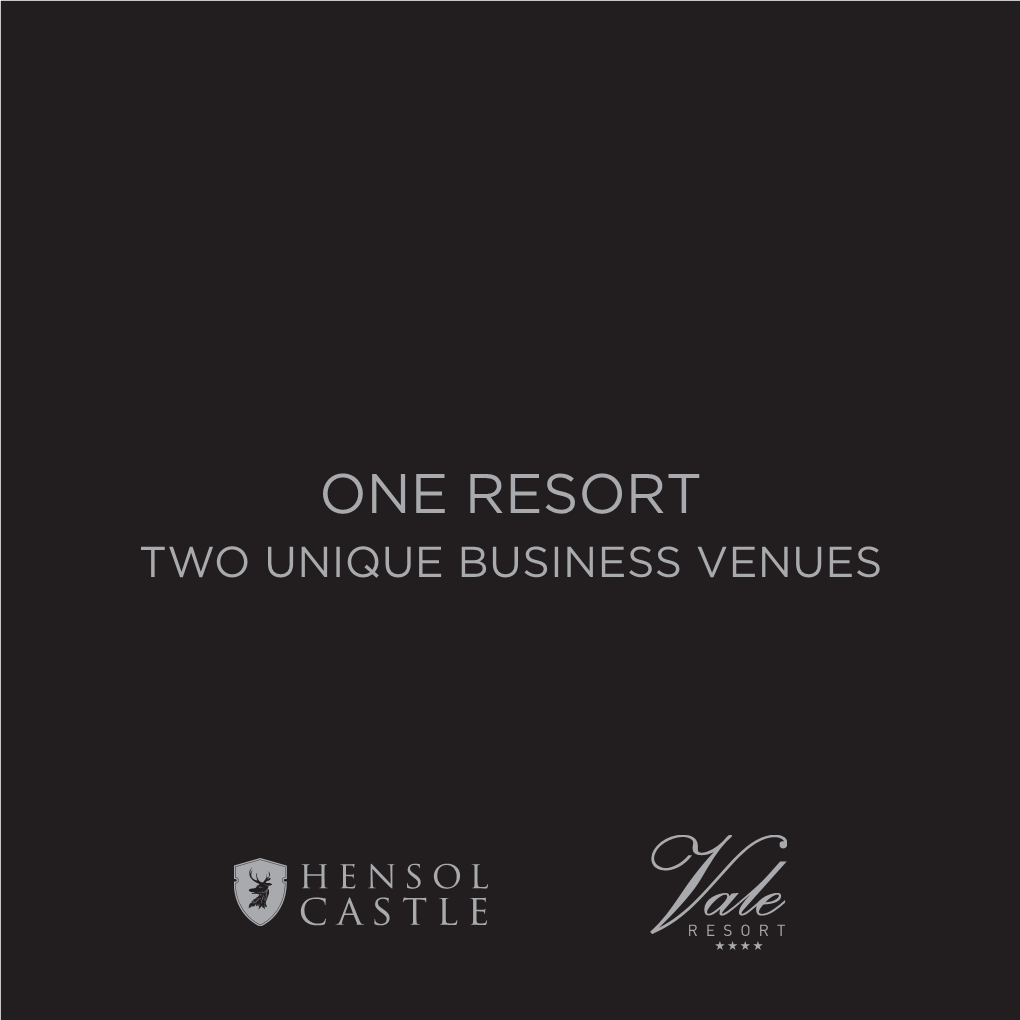 ONE RESORT TWO UNIQUE BUSINESS VENUES Hensol Training Pitches Castle