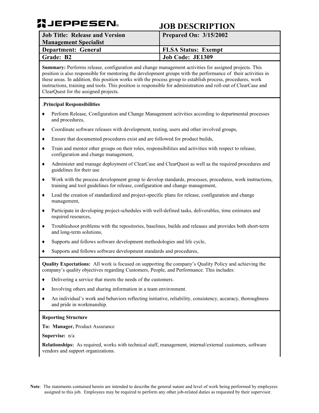 Job Title: Associate Production Analyst Evaluation Date: 3/97