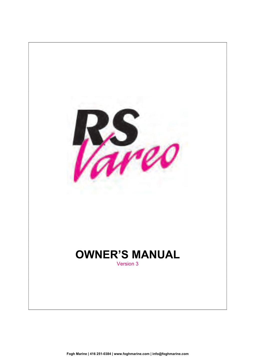 RS Vareo Rigging Manual V3