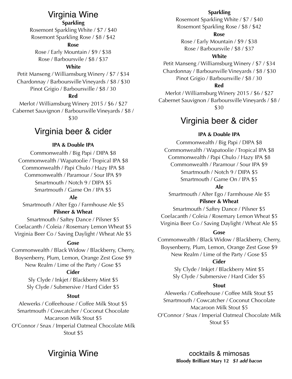 05192020 Beer & Wine Menu.Pages