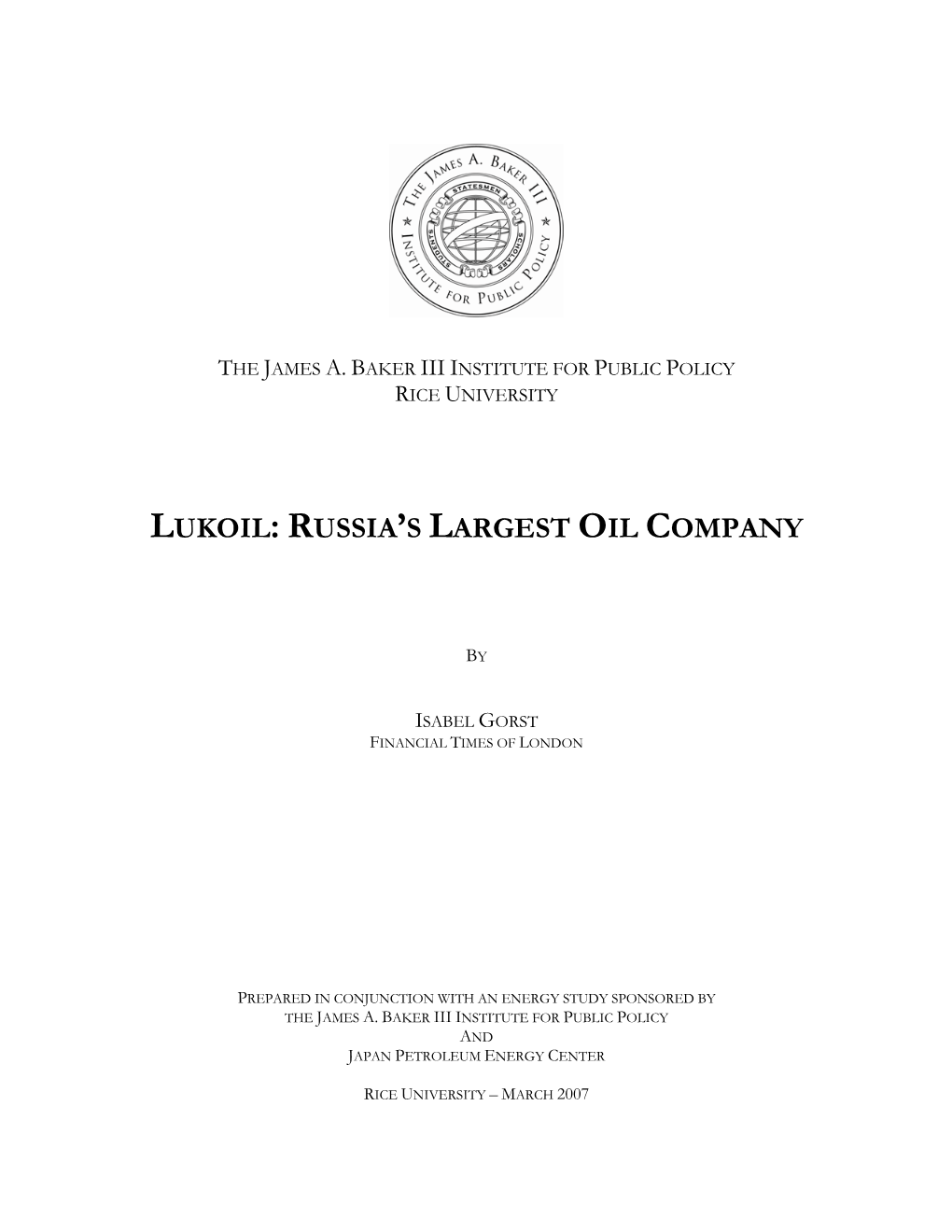 Lukoil: Russia's Largest Oil Company