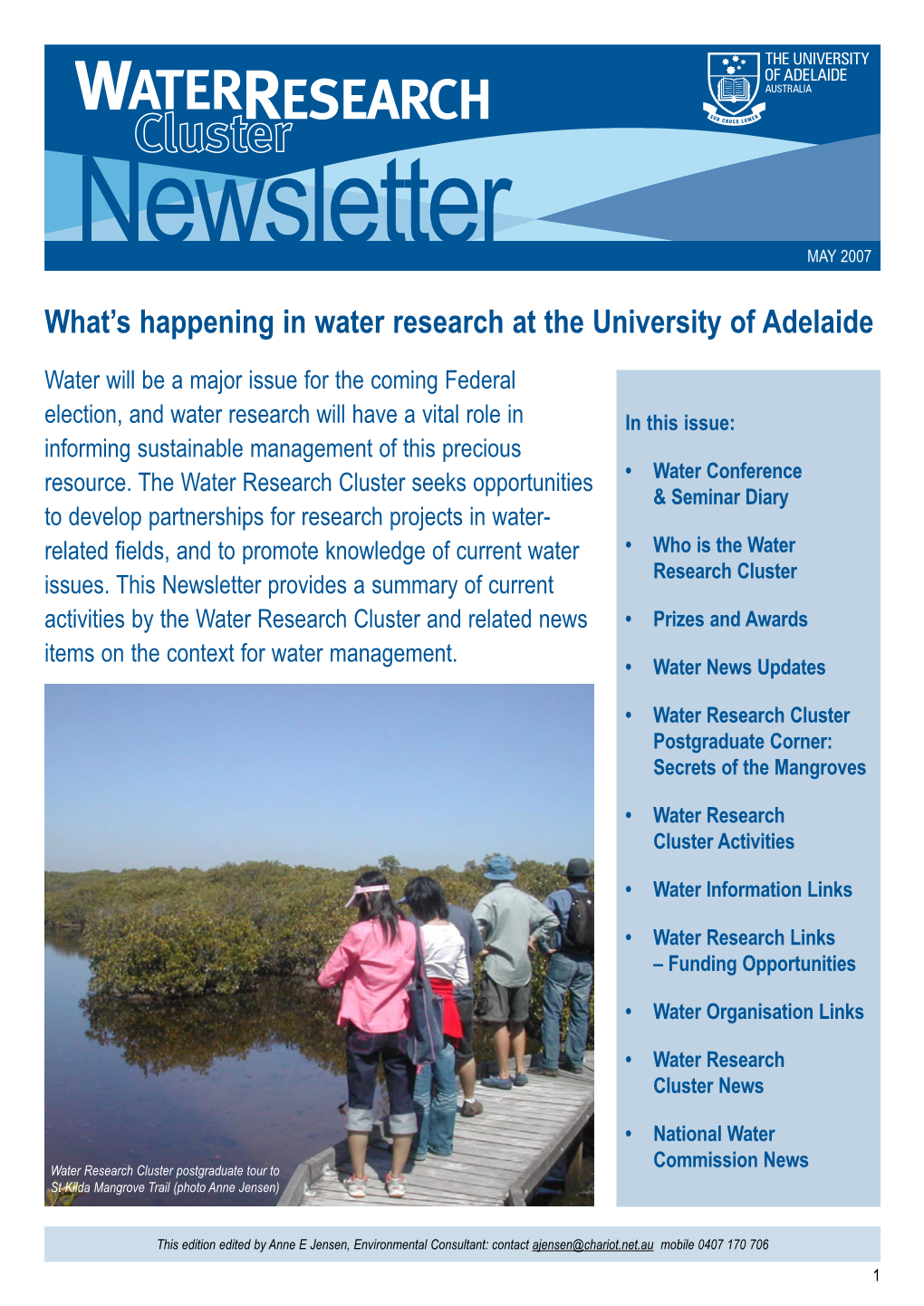 What's Happening in Water Research at the University of Adelaide