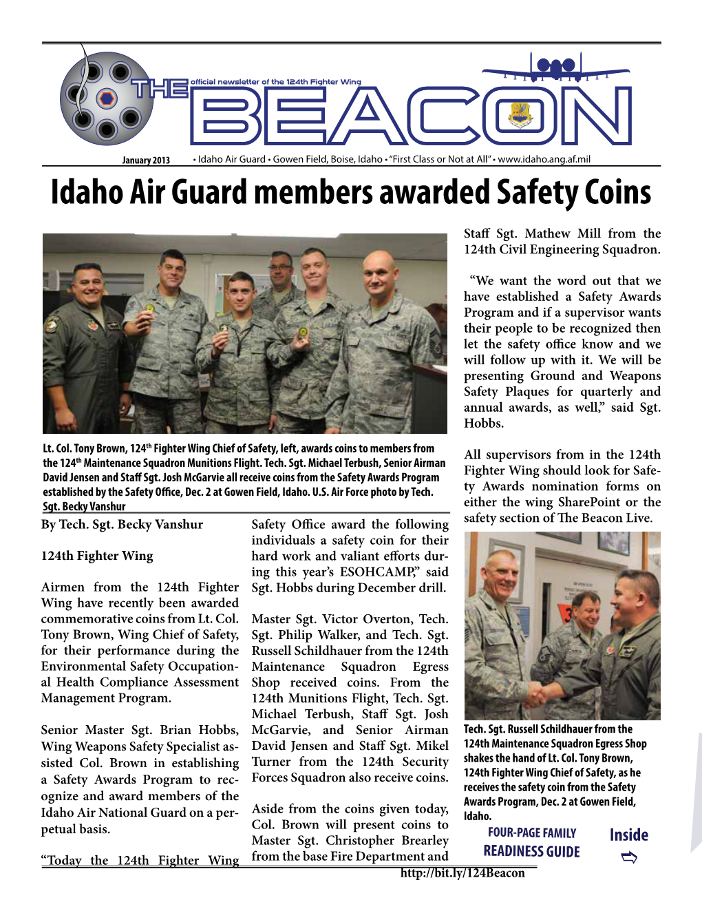 Idaho Air Guard Members Awarded Safety Coins