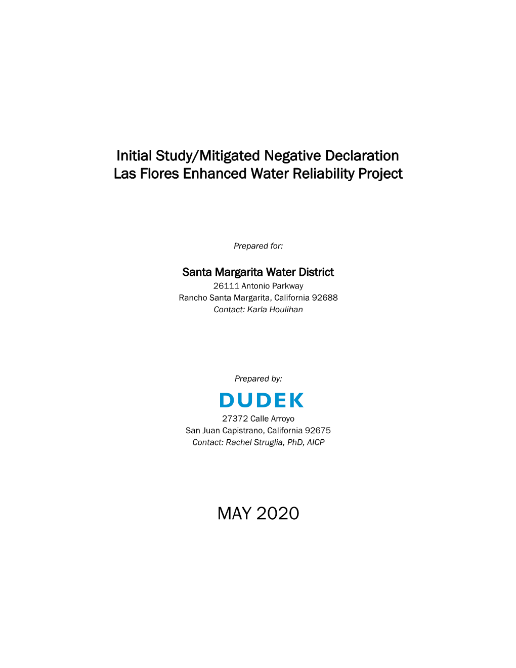 Las Flores Enhanced Water Reliability Project