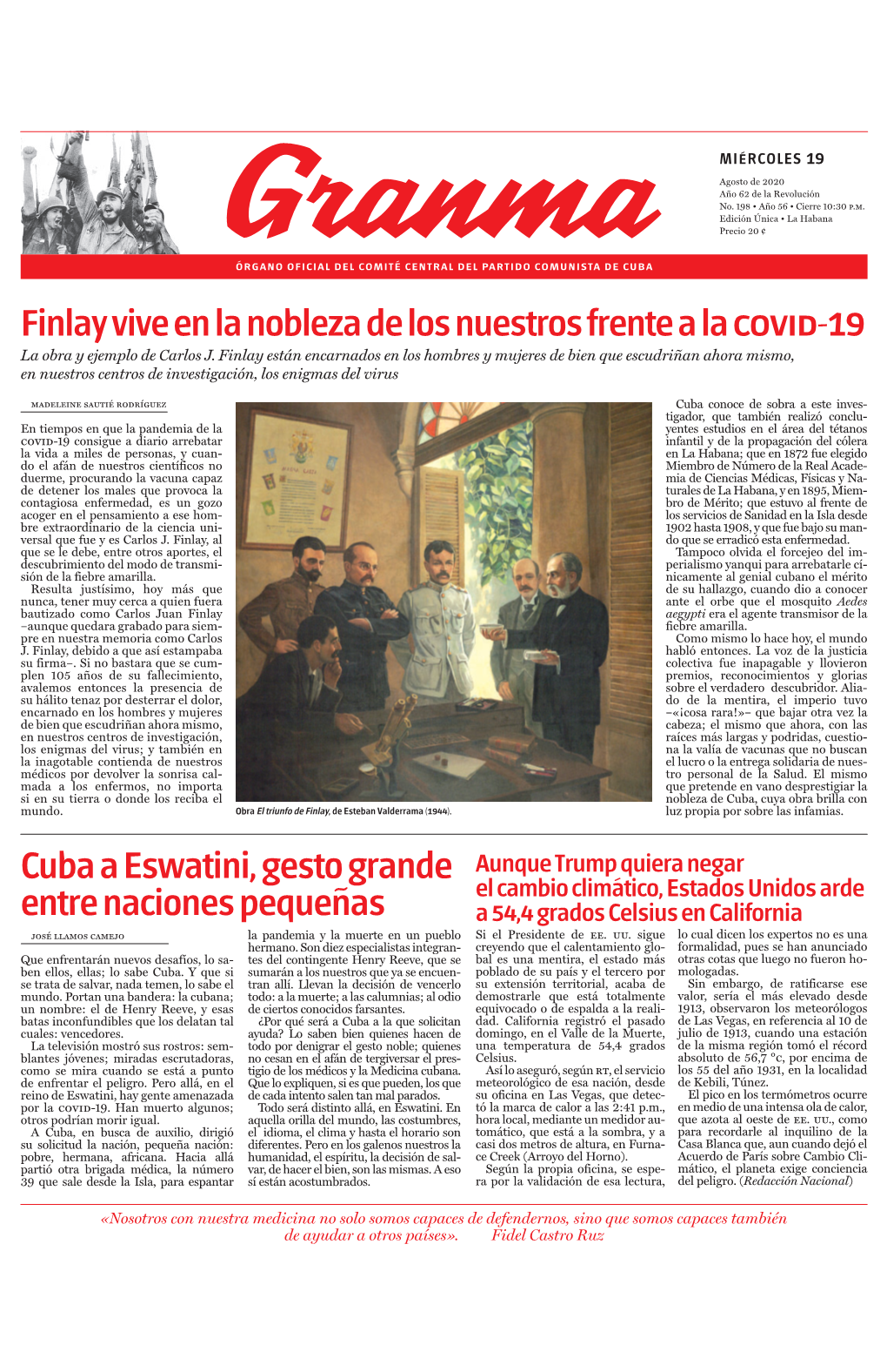 Finlay Vive En La Nobleza De Los Nuestros Frente a La Covid-19 Cuba