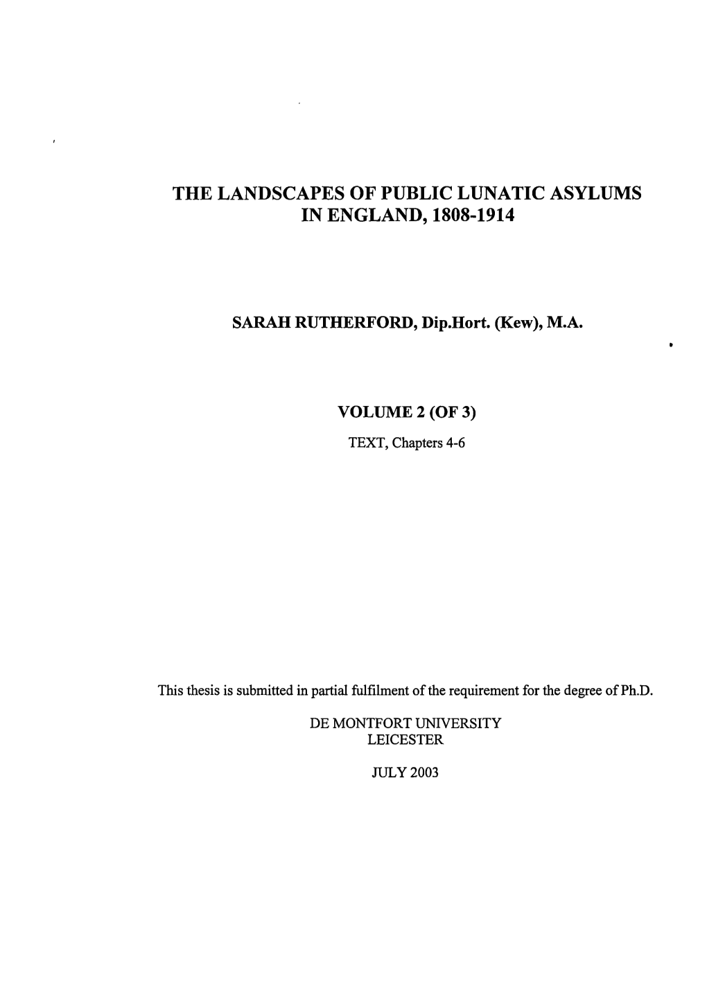 The Landscapes of Public Lunatic Asylums in England, 1808-1914