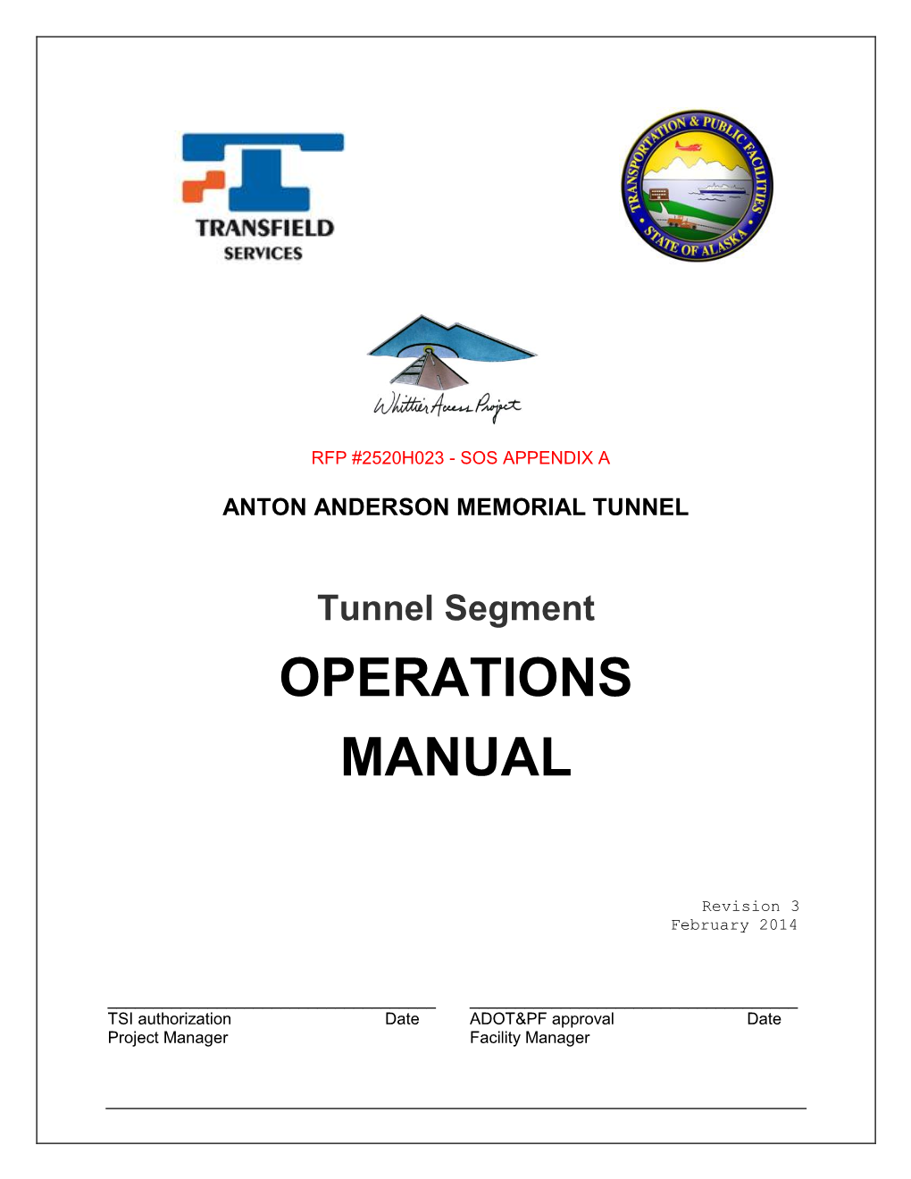 Anton Anderson Memorial Tunnel Emergency Response Plan