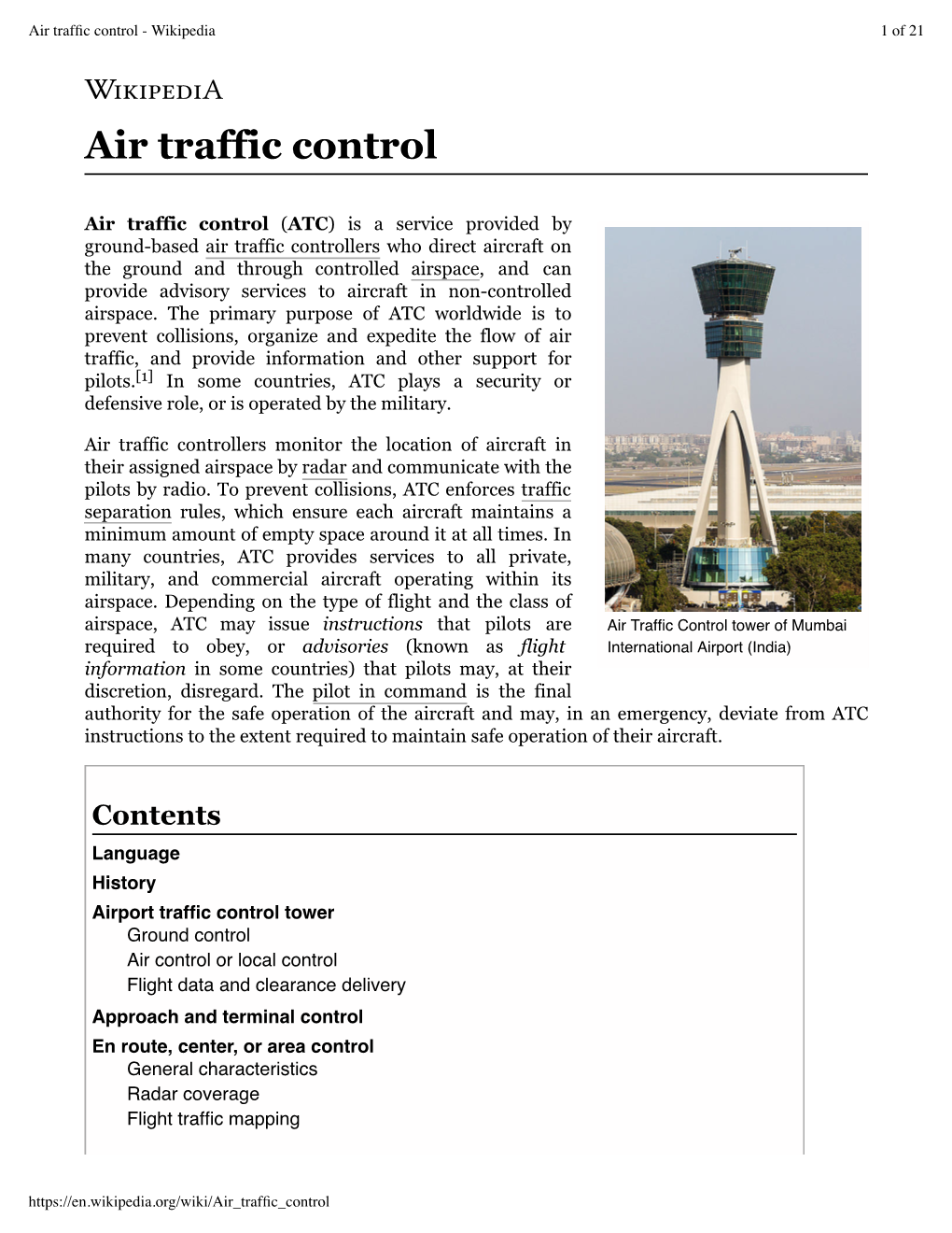 Air Traffic Control