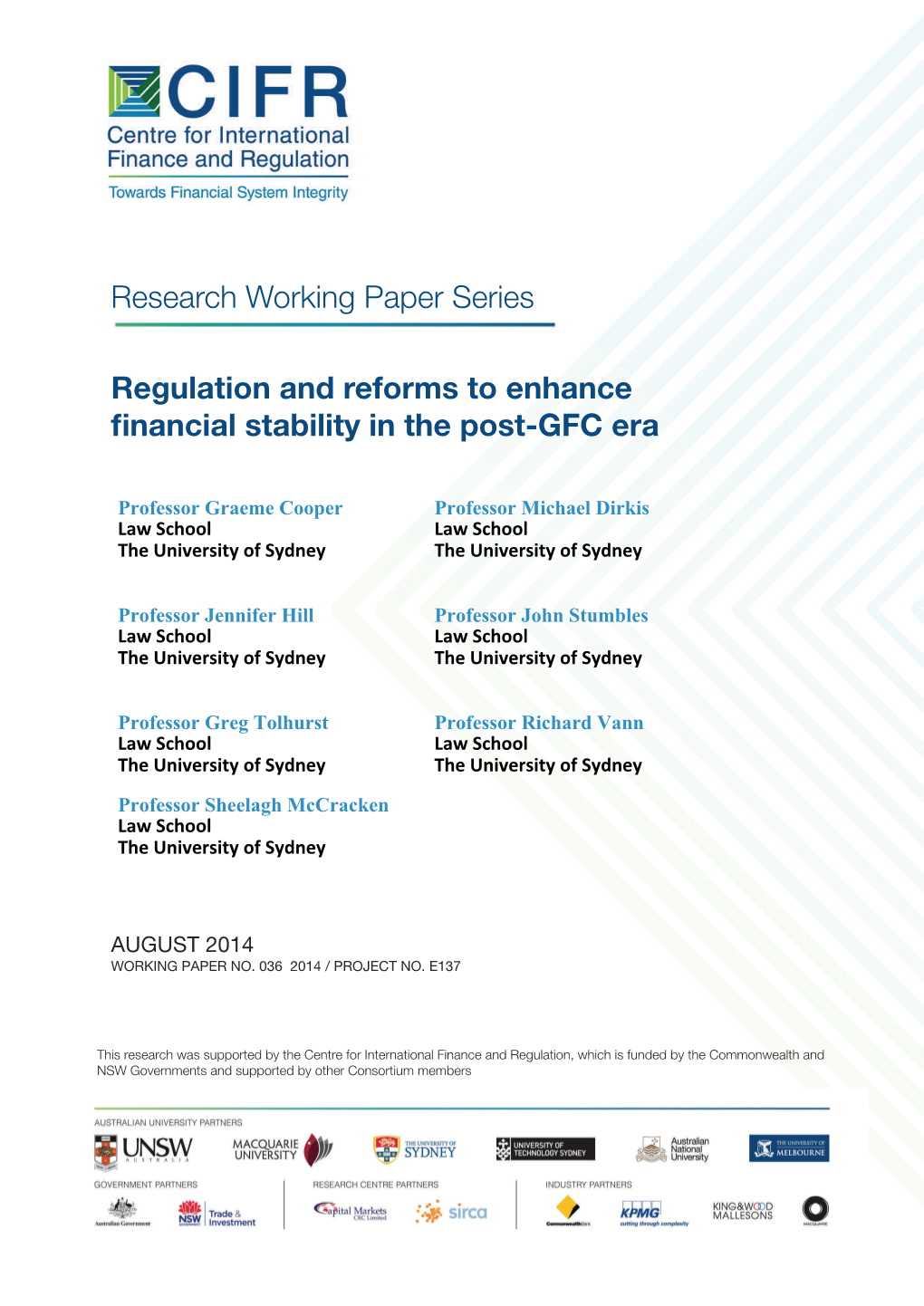 Research Working Paper Series Regulation and Reforms To