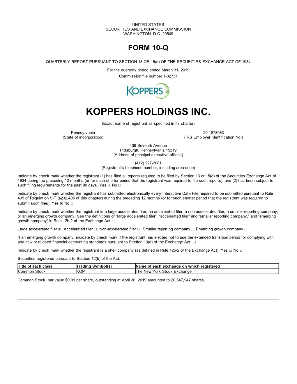 Koppers Holdings Inc