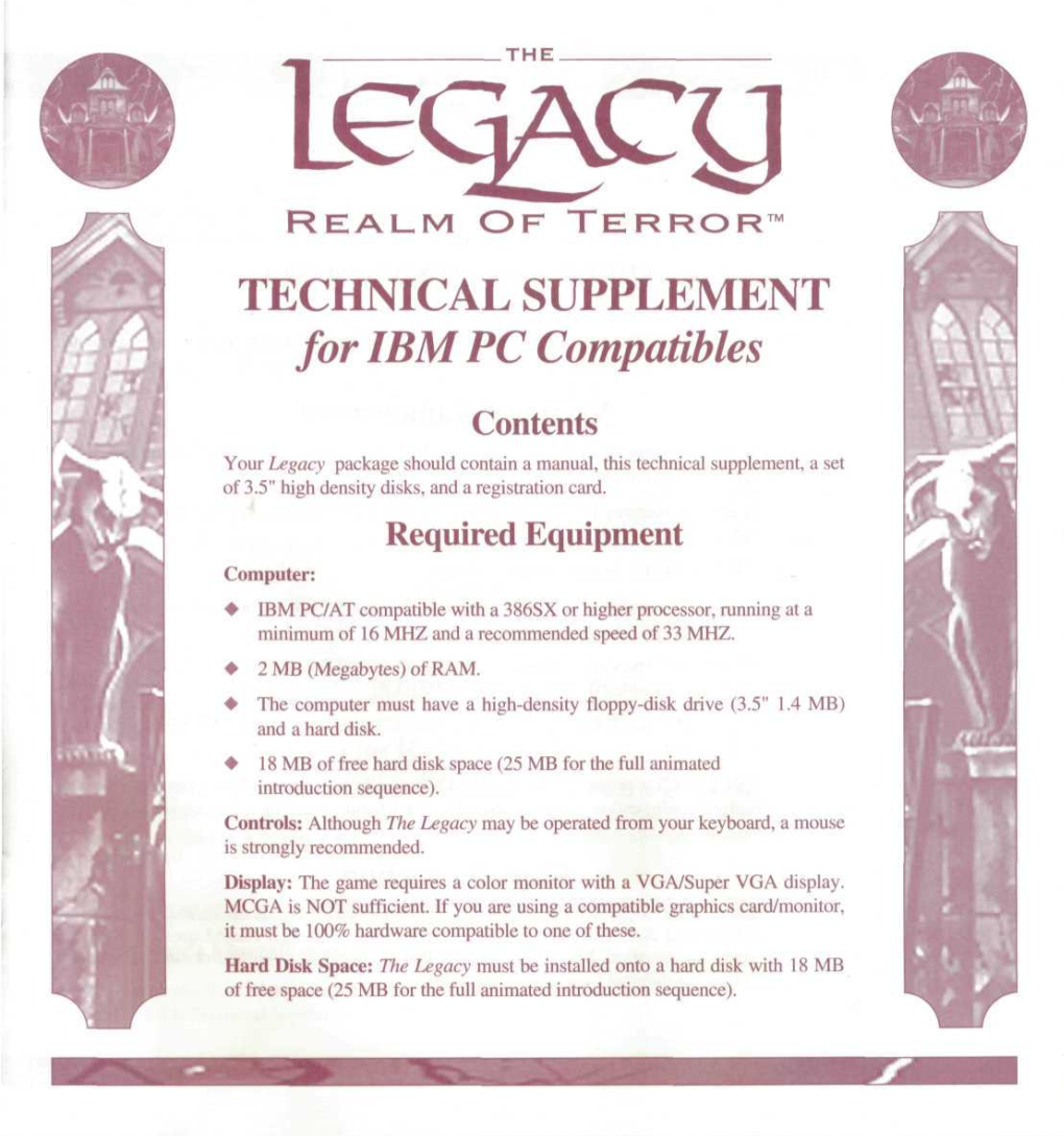 TECHNICAL SUPPLEMENT for IBM PC Compatibles