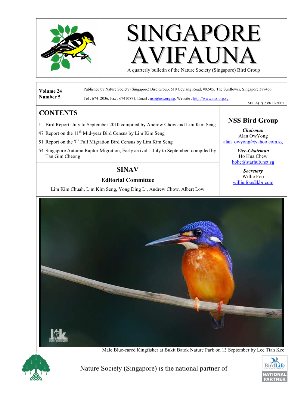 Singapore Avifauna Volume