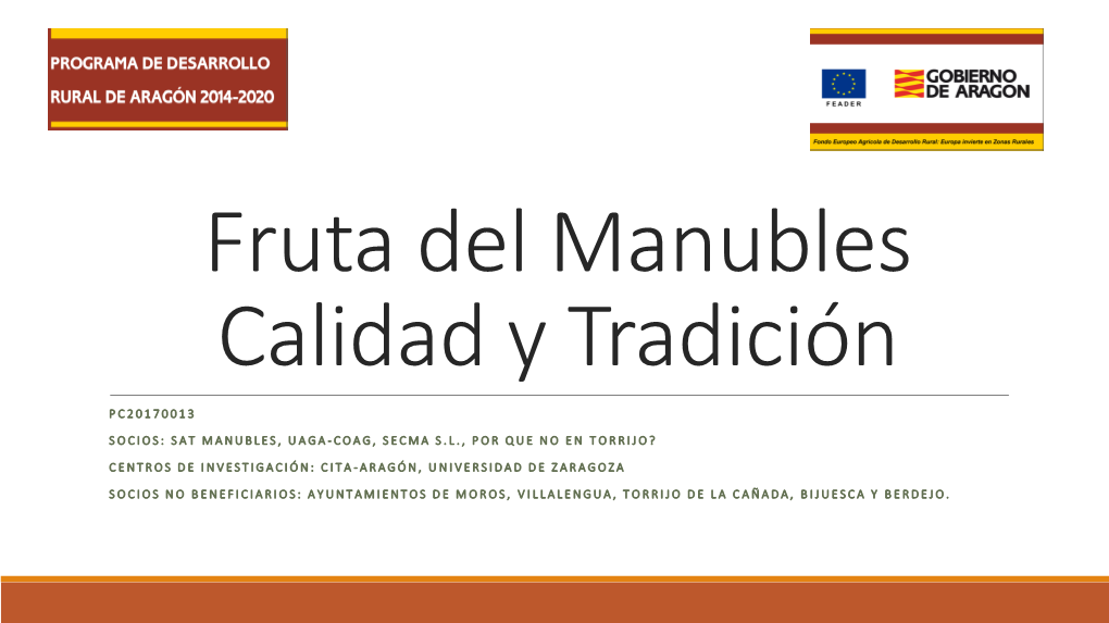 Fruta Del Manubles Calidad Y Tradición