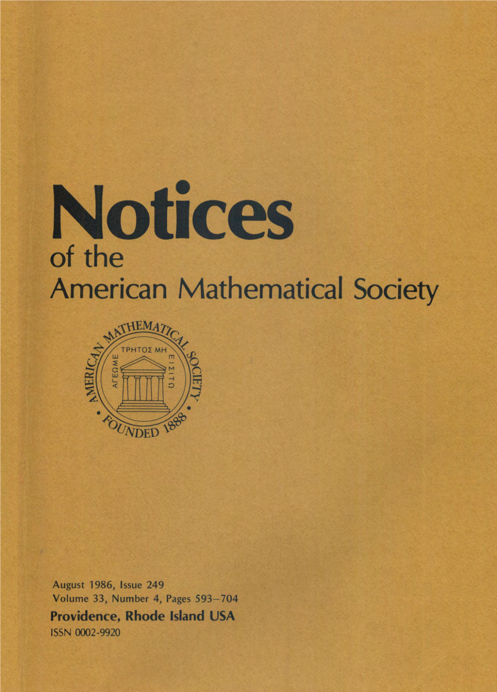 Notices of the American Mathematical Society