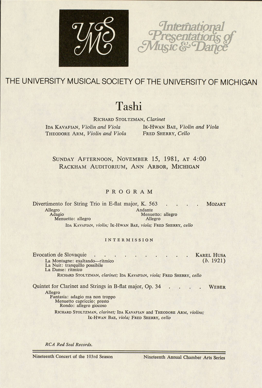 The University Musical Society of the University of Michigan