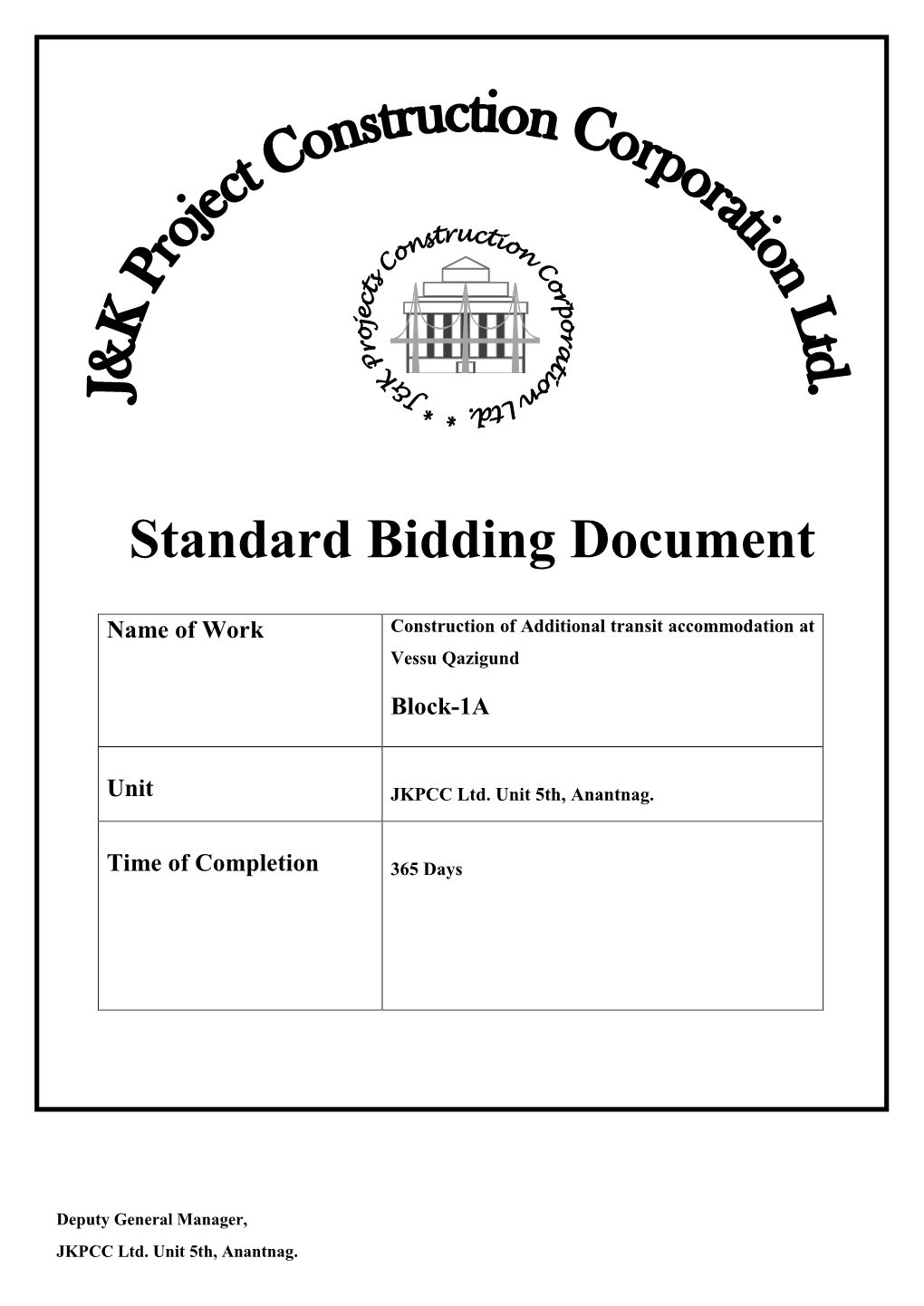 Standard Bidding Document