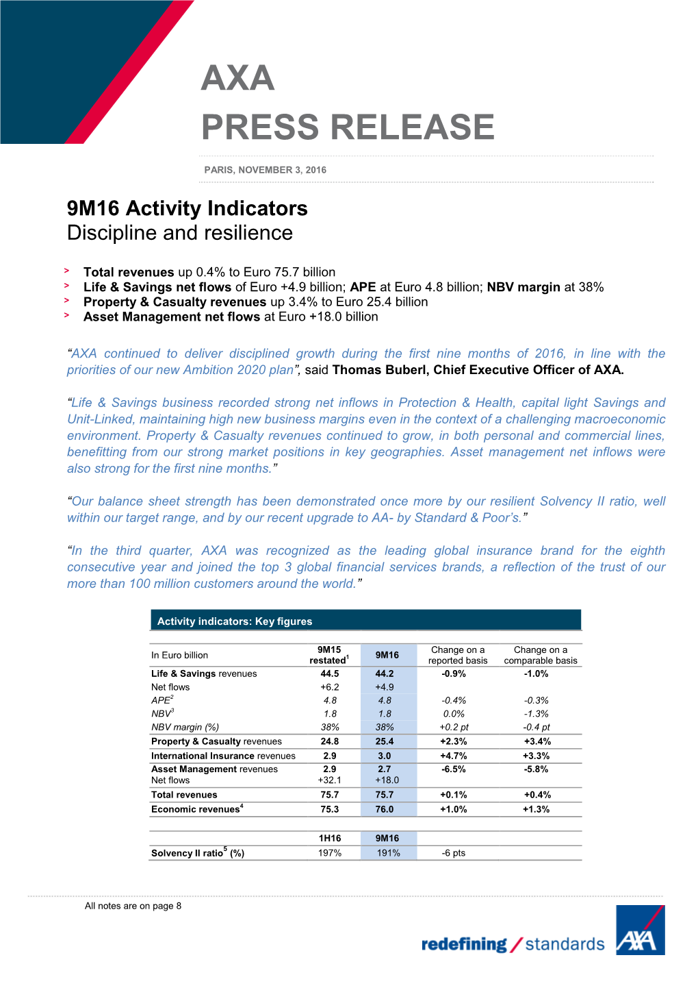 Axa Press Release