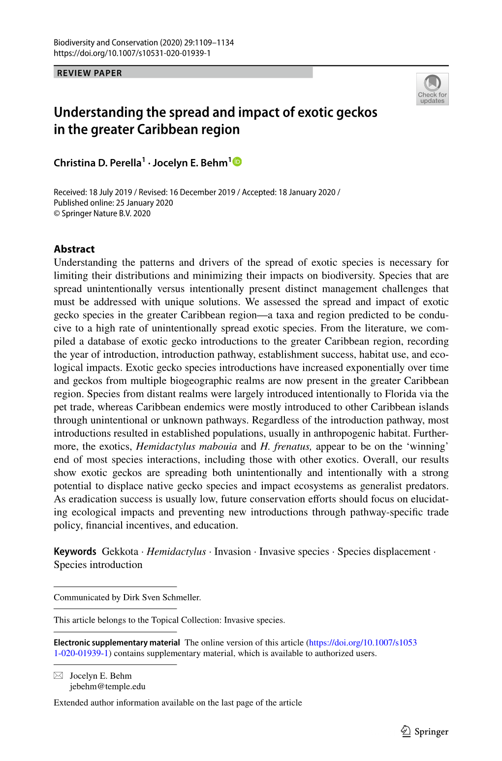 Understanding the Spread and Impact of Exotic Geckos in the Greater Caribbean Region