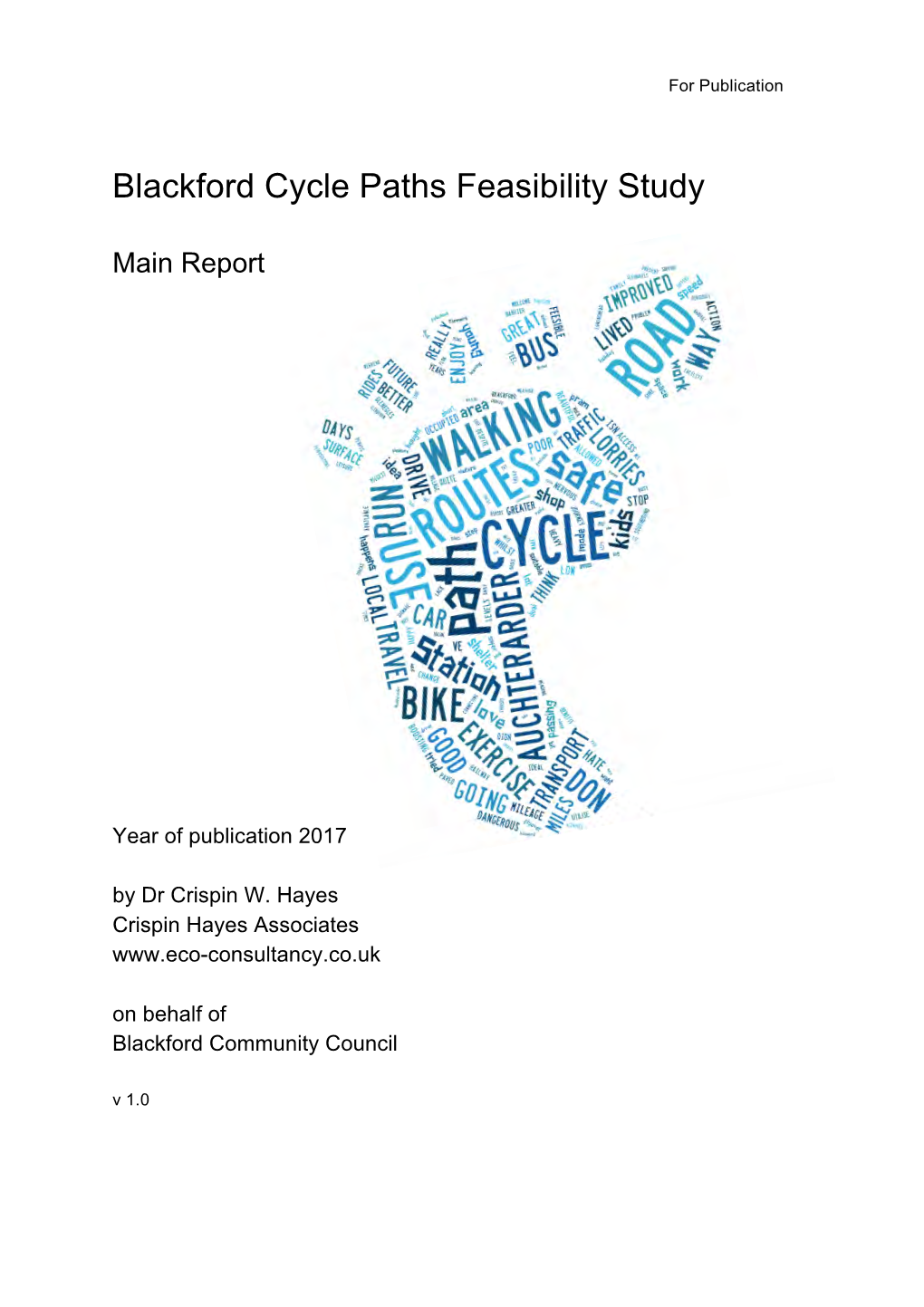 Blackford Cycle Paths Feasibility Study