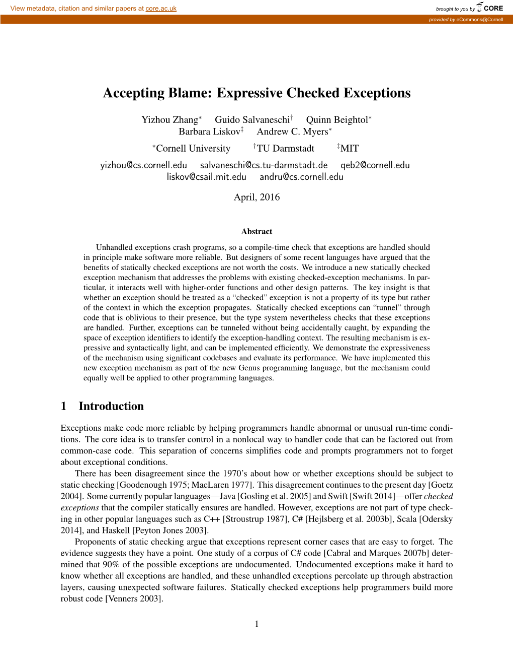 Expressive Checked Exceptions