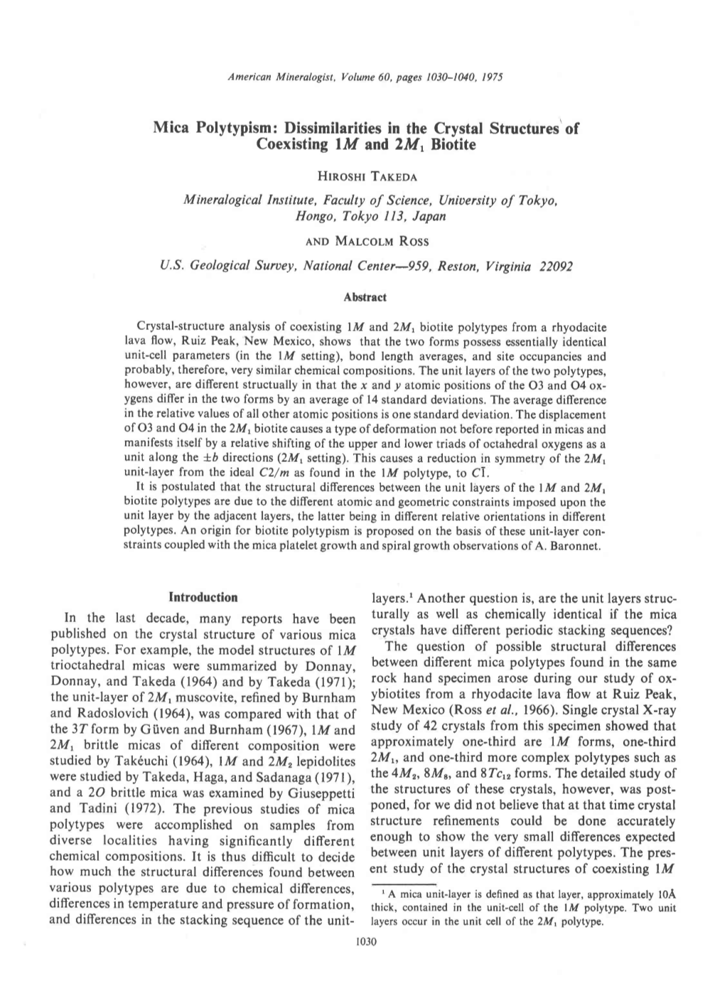 Mica Polytypism: Dissimilarities in the Crystal Structures'of Coexisting Lm