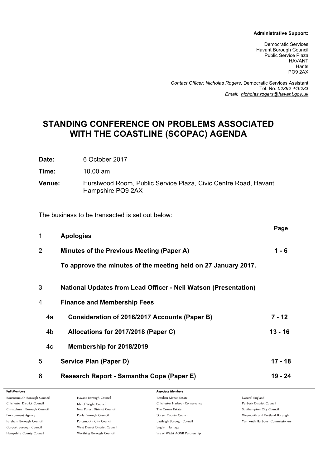 (Public Pack)Agenda Document for Standing Conference on Problems