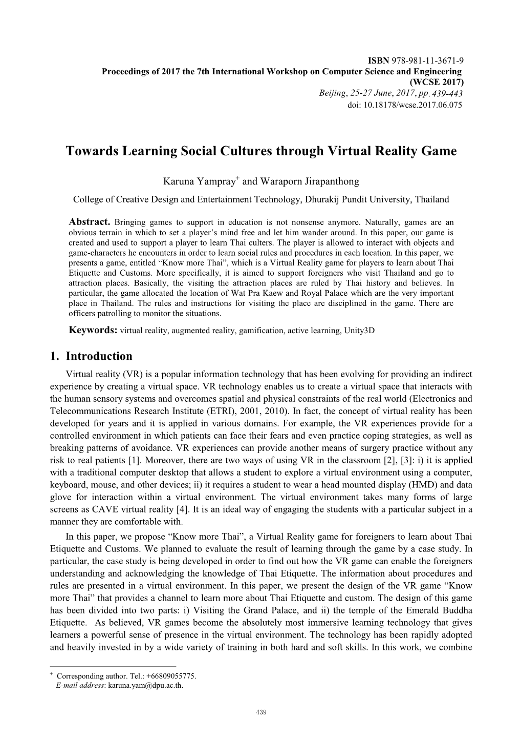 Towards Learning Social Cultures Through Virtual Reality Game