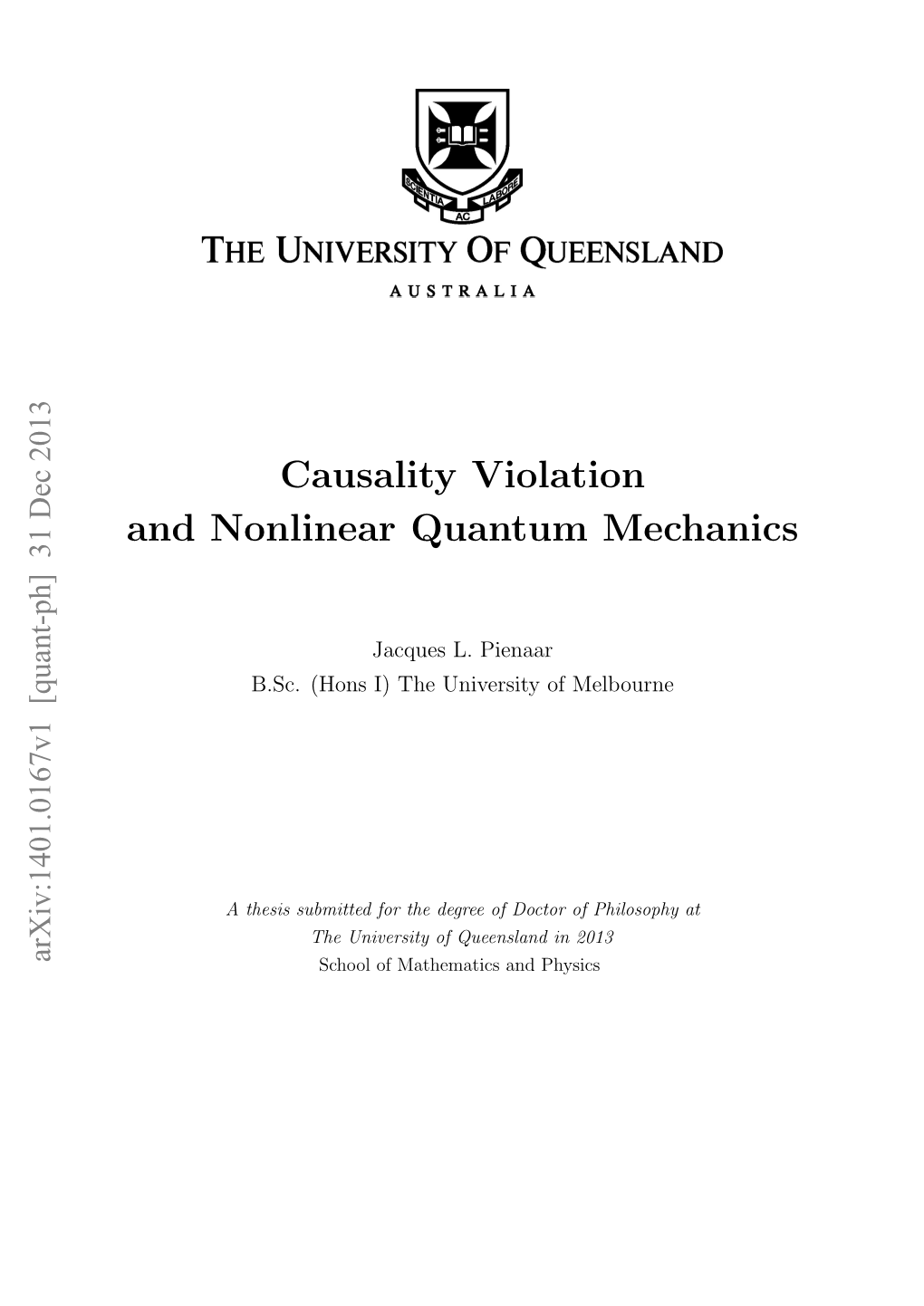Causality Violation and Nonlinear Quantum Mechanics