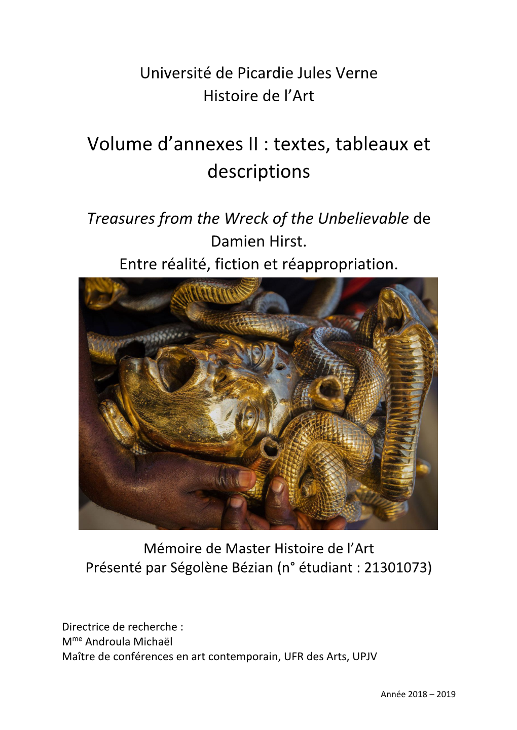 Volume D'annexes II : Textes, Tableaux Et Descriptions