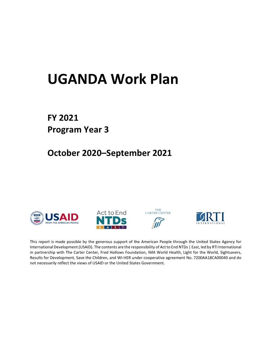 UGANDA Work Plan