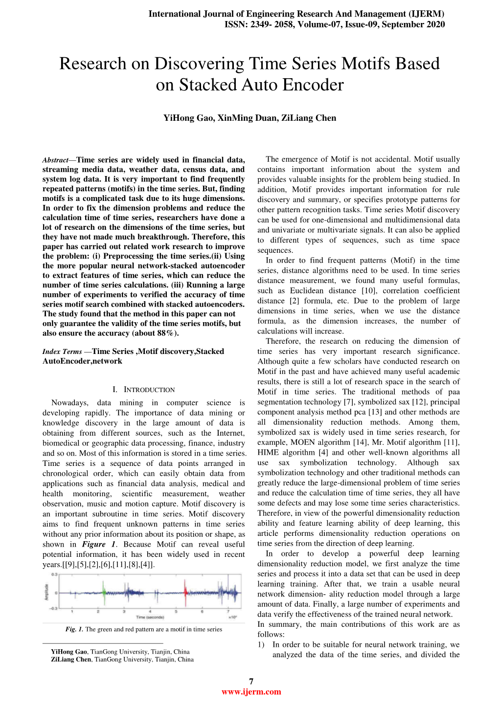 Research on Discovering Time Series Motifs Based on Stacked Auto Encoder