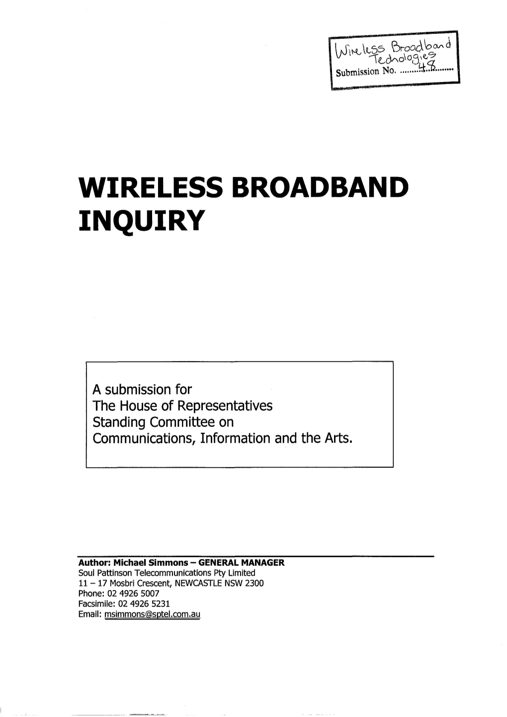 Wireless Broadband Inquiry