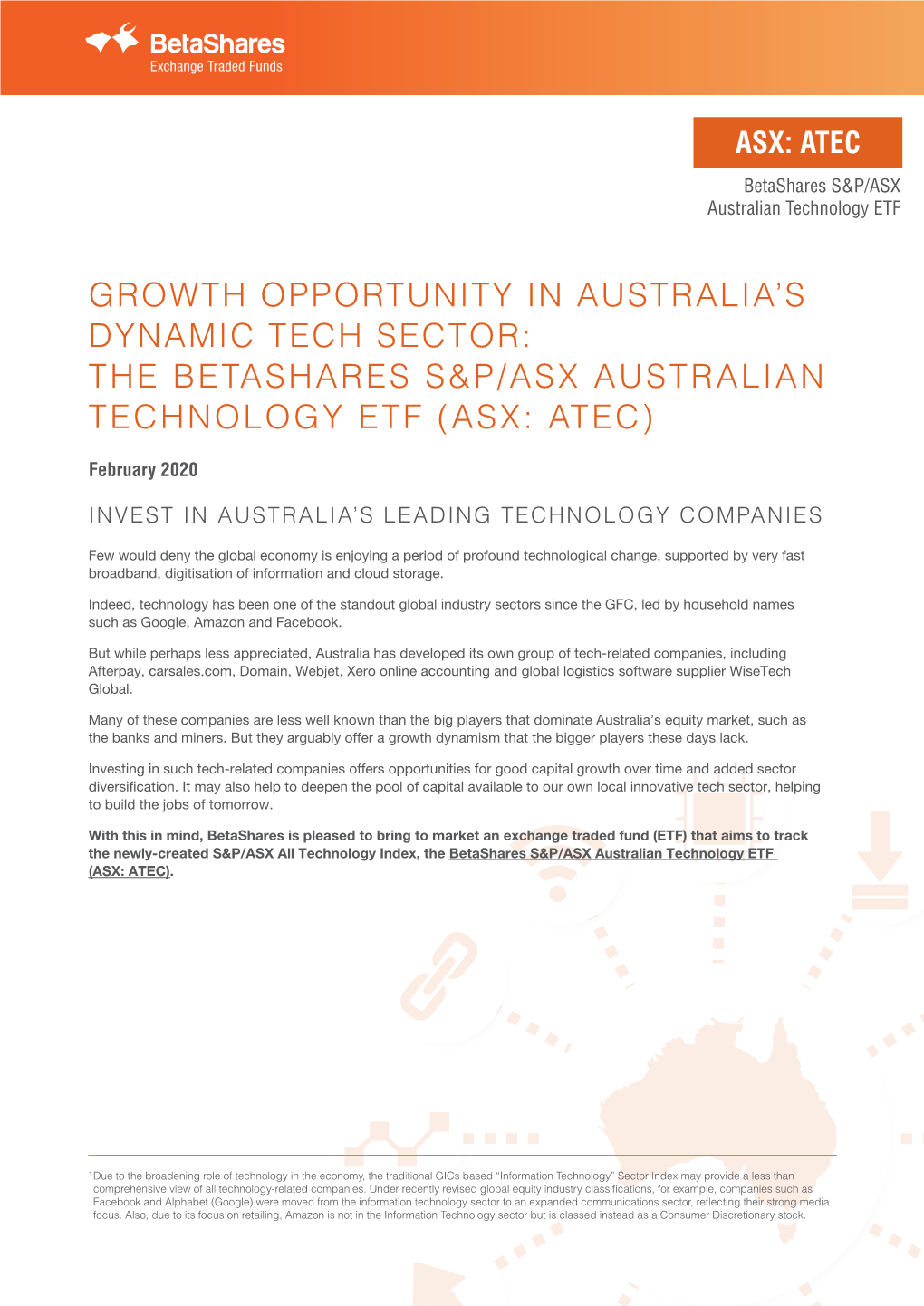 The Betashares S&P/Asx Australian Technology Etf (Asx: Atec)