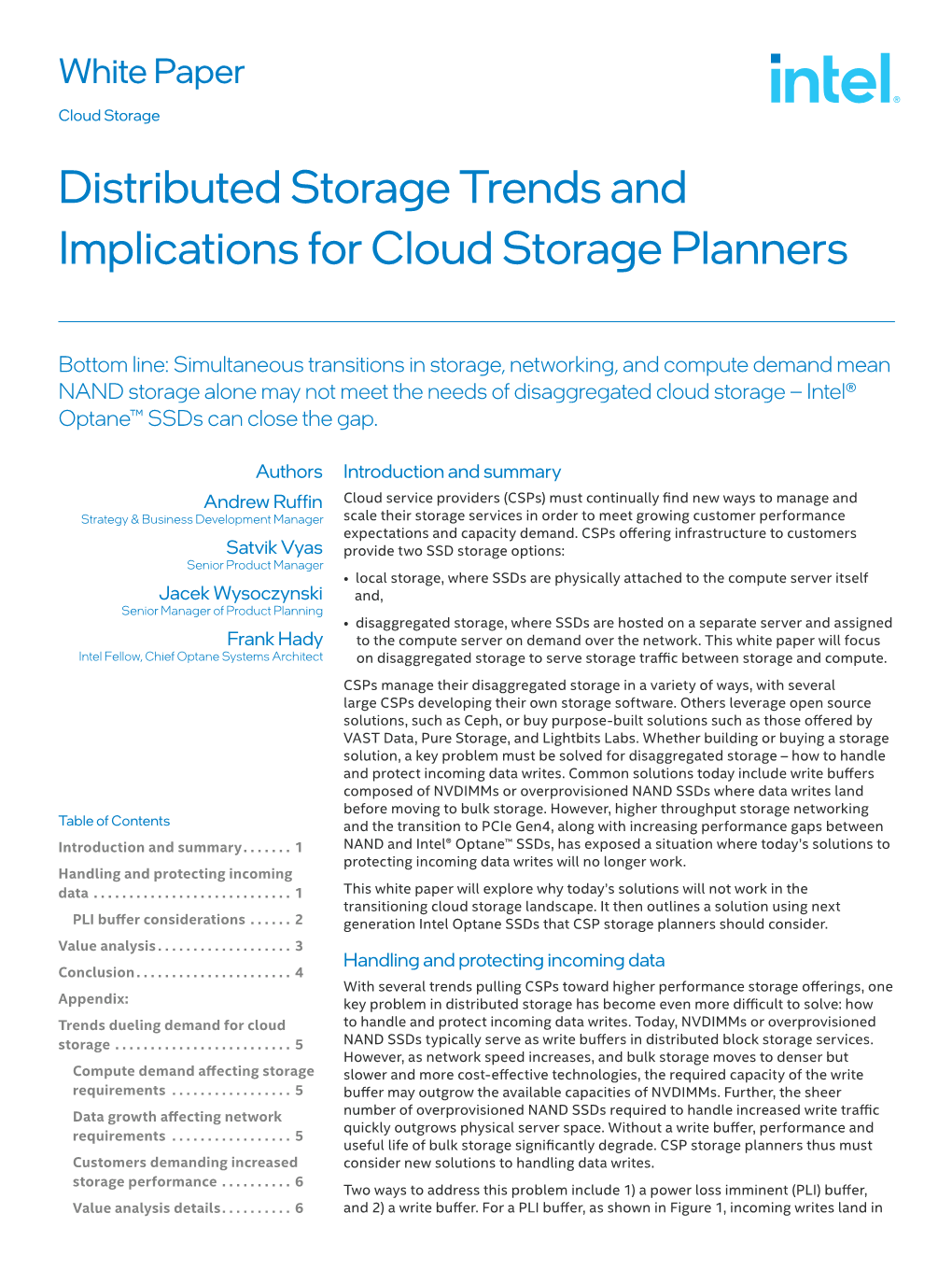 Storage Trends and Implications for Csps