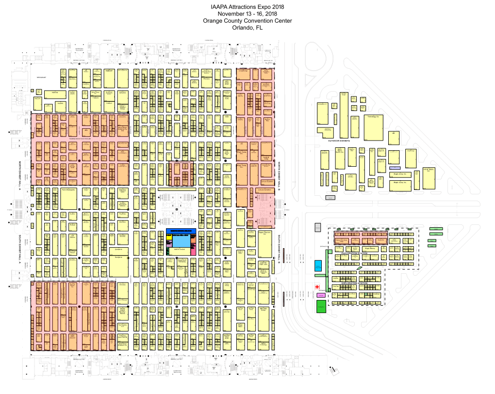 Complete Floorplan of the IAAPA 2018 Tradeshow