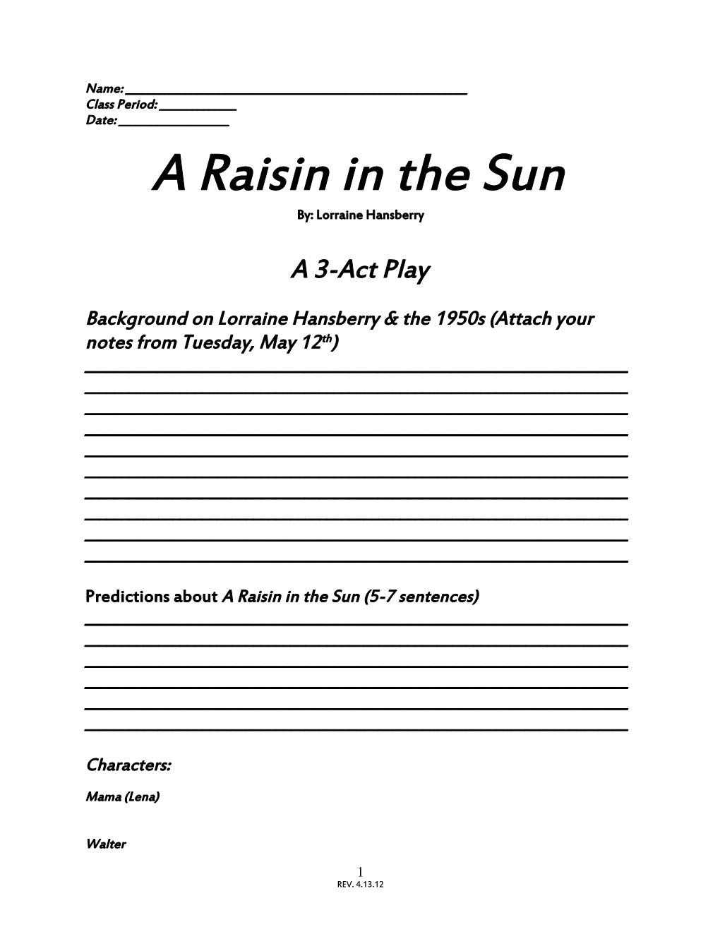 A Raisin in the Sun s3