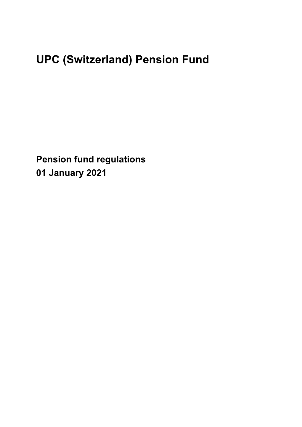 UPC (Switzerland) Pension Fund