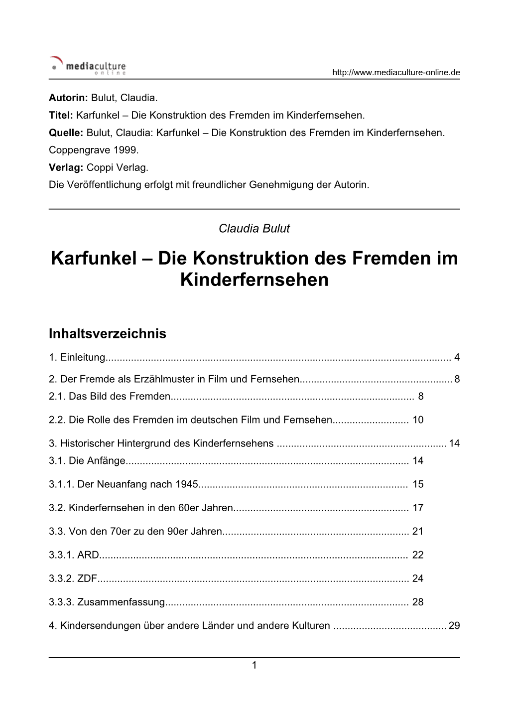 Karfunkel – Die Konstruktion Des Fremden Im Kinderfernsehen