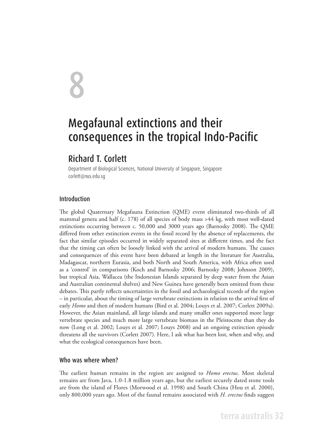 Megafaunal Extinctions and Their Consequences in the Tropical Indo-Pacific 117