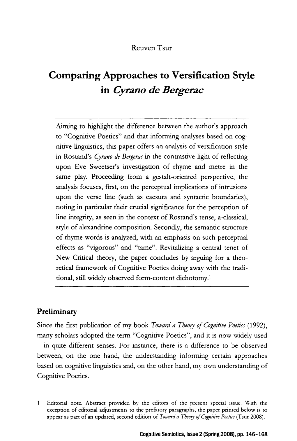 Comparing Approaches to Versification Style in Cyrano De Bergerac