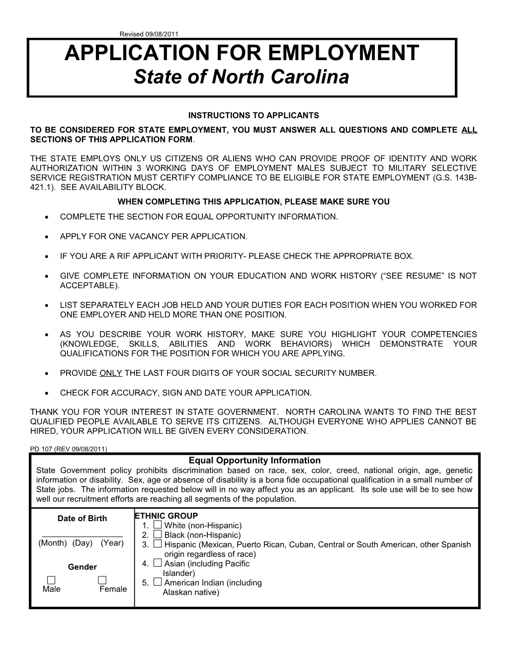 State of North Carolina s99