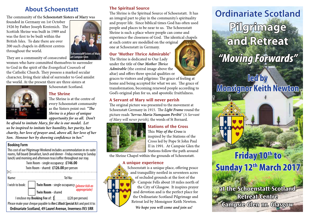 Pilgrimage and Retreat “Moving Forwards”
