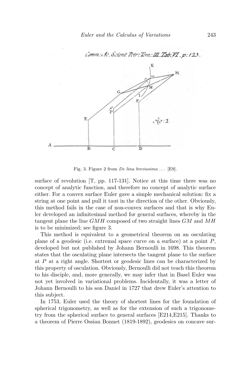Euler and the Calculus of Variations 243 Surface of Revolution [T, Pp. 117-131]. Notice at This Time There Was No Concept Of