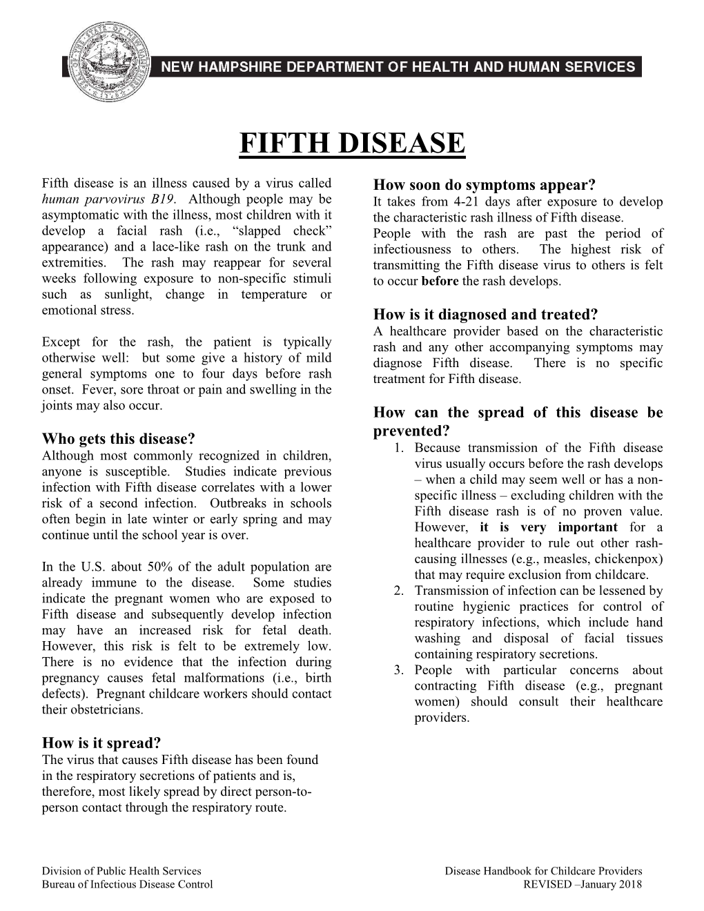 FIFTH DISEASE (Cont.)