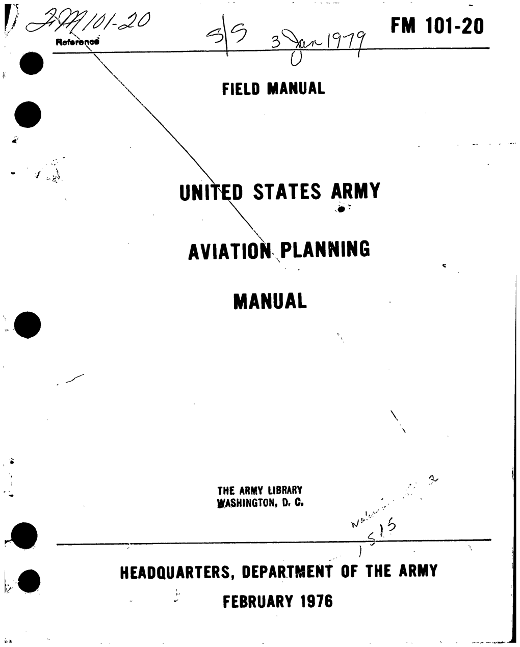 Fm 101-20 United States Army Aviation Planning Manual