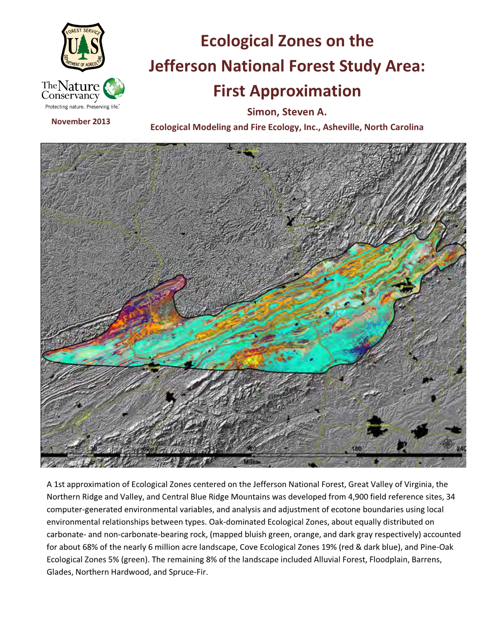 Ecological Zones on the Jefferson NF Study Area