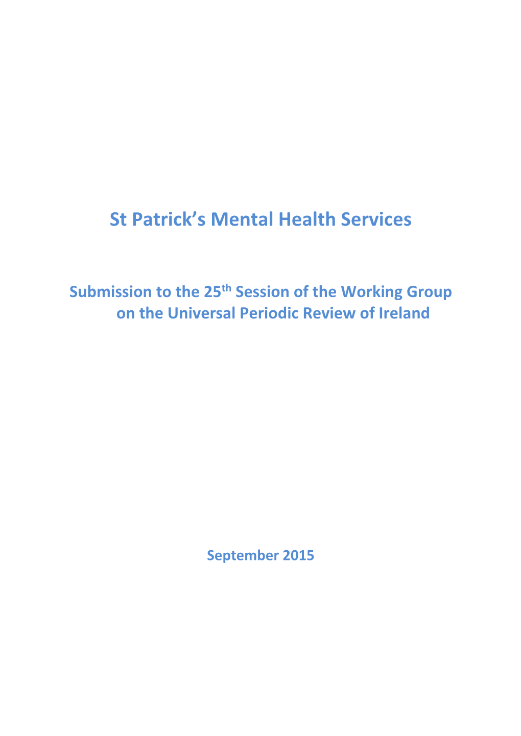 St Patrick's Mental Health Services