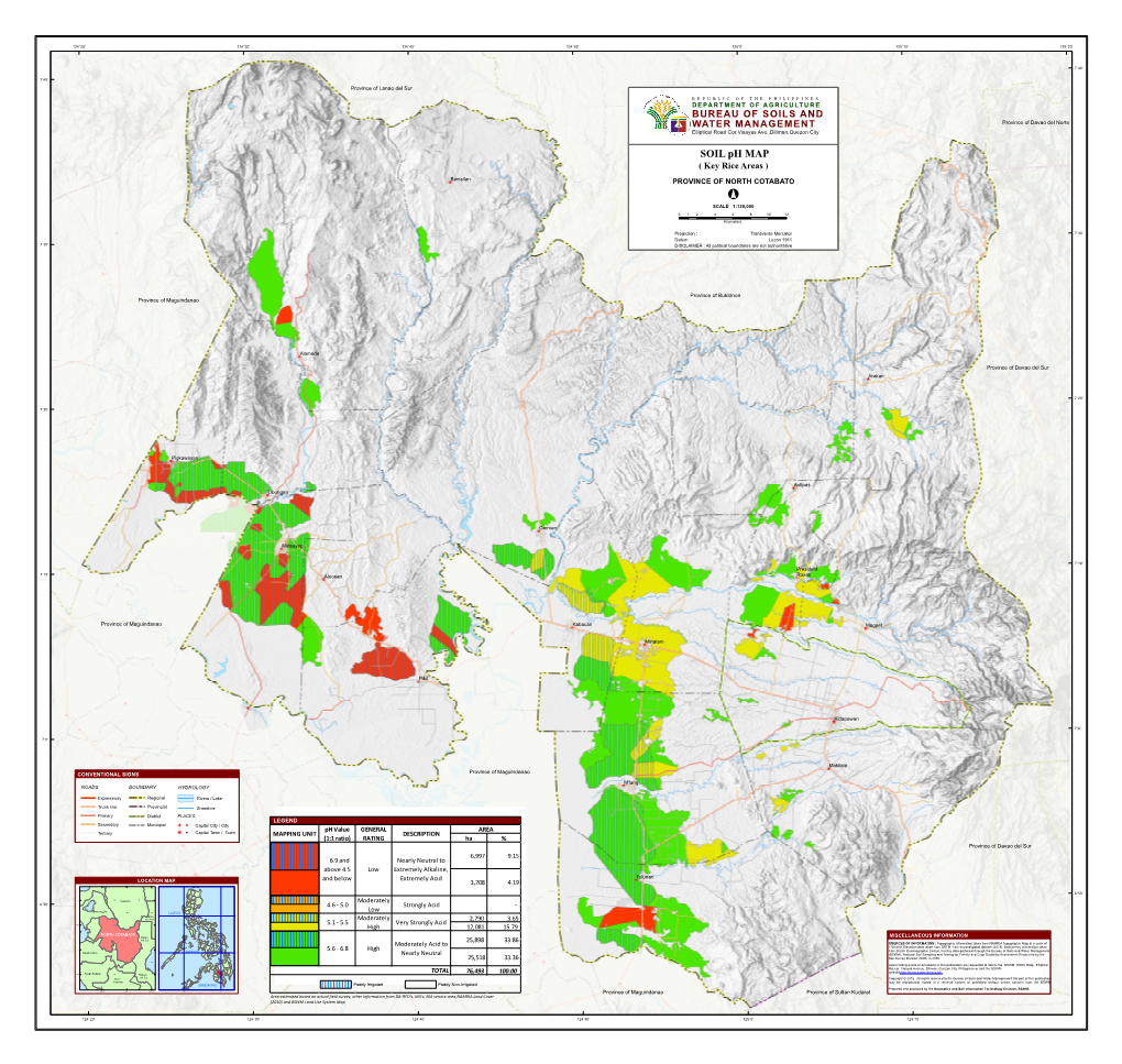 Province of North Cotabato ° Scale 1:130,000